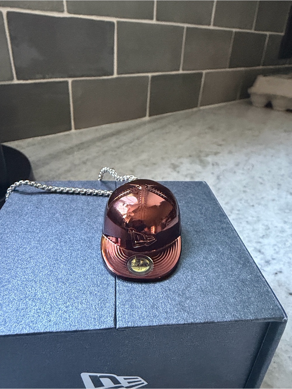 New Era Metallic Copper Mini Cap Pendant Necklace